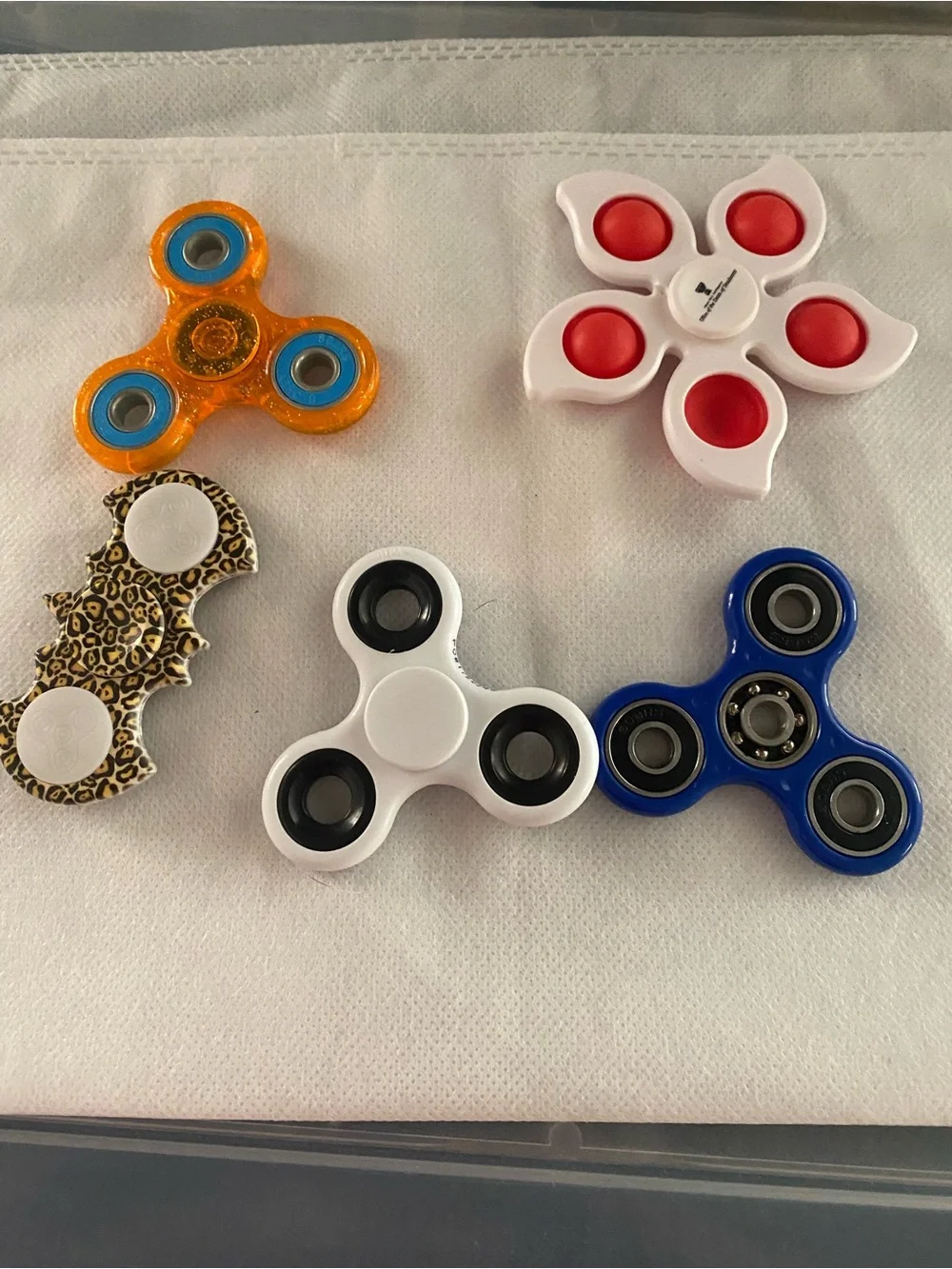 Fidget Spinner Lot Metal Plastic Set 5 Spinner Toys Bat Pop It Glitter Toy
